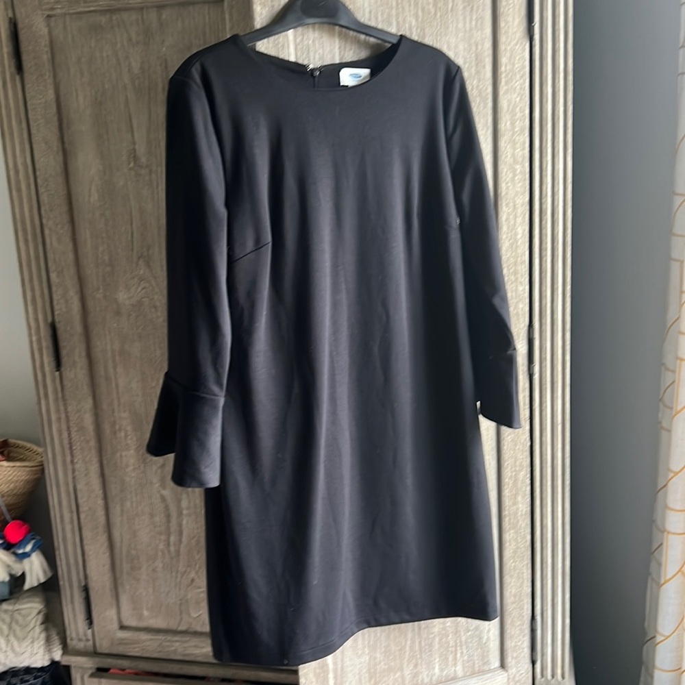 Black shift dress.